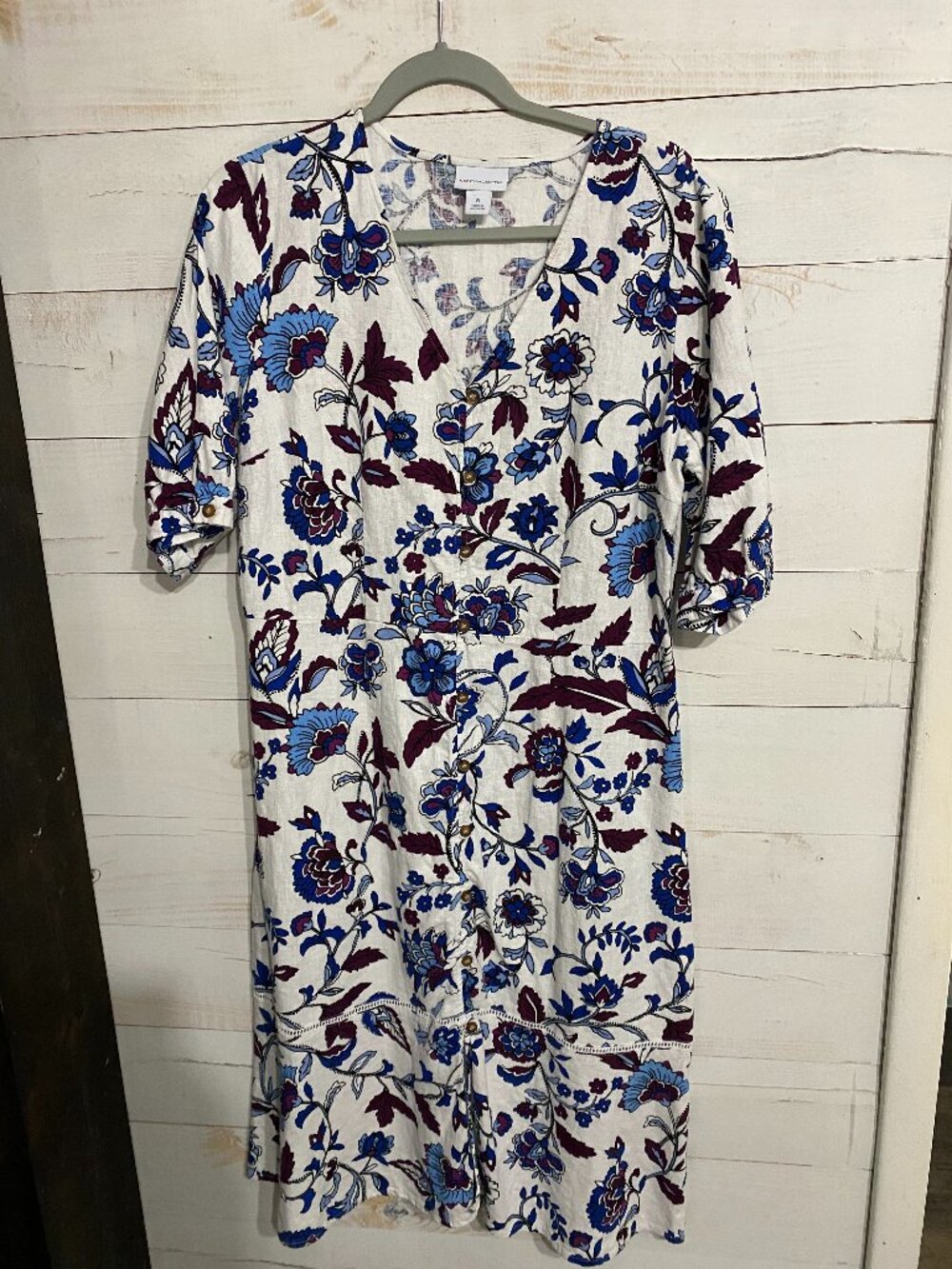 Liz Claiborne Floral Print Button Front Dress Size 8